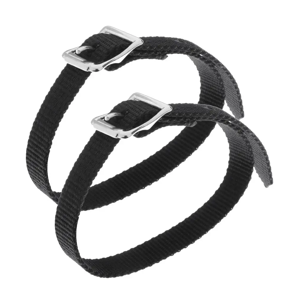 2 Piece Equestrian Horse Riding English Spur Straps with Silver Buckles - 45cm Length