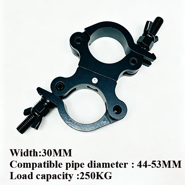Free shipping!20pcs Load250kg Aluminum Alloy Tube44-53MM1.73-2.09in Portable Quick Release Stage Lighting Truss Clamp Hook