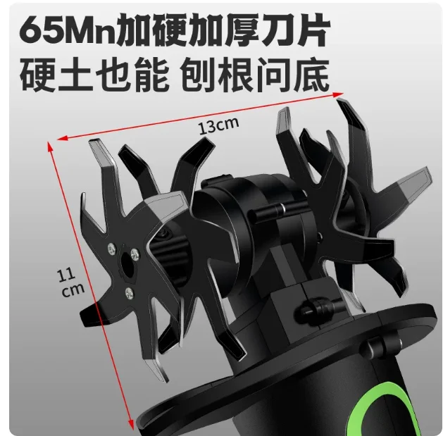 Cordless Lithium-Ion Micro Tiller, New Handheld Electric Rotary Loosening Machine for Garden & Farm Cultivation