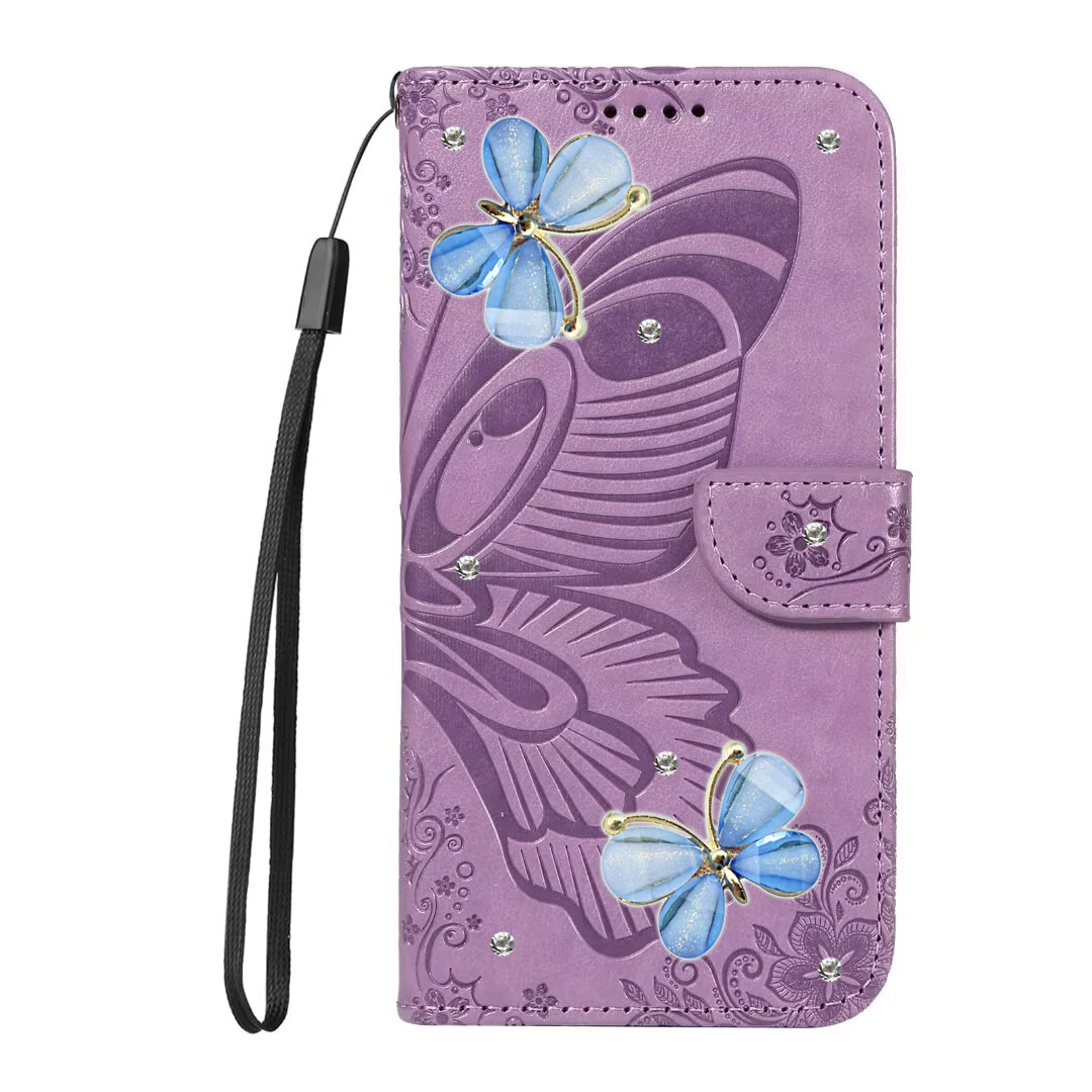 

Butterfly Leather Flip Cover Case for Apple iPhone 15 16 14 11 12 13 Pro Max XS XR 8 Plus Luxury Fundas Hanamde Phone Bag Wallet