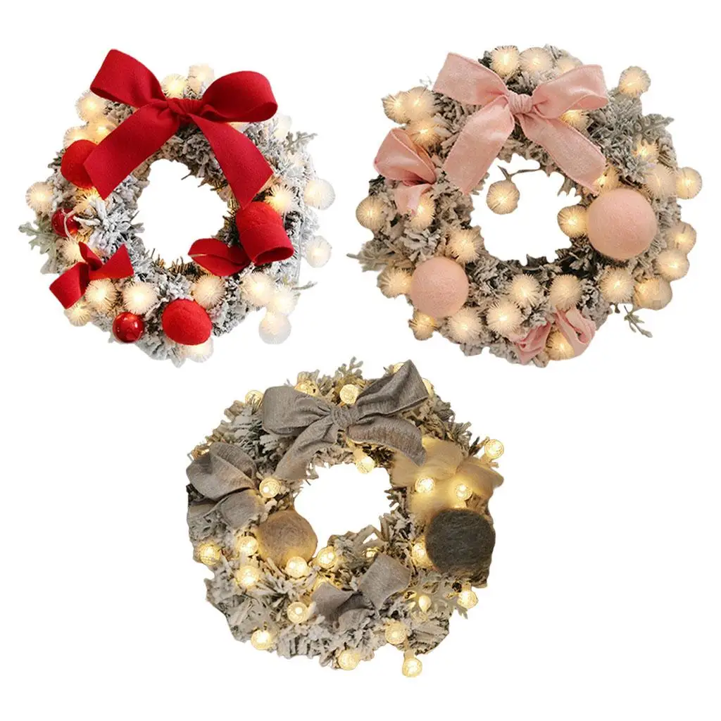

Sparkling LED Lights Hanging Wreath for Festive Home Decor - 18 inch