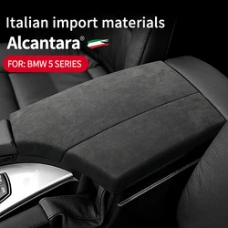 For BMW 5 F10 E60 2006 2007 2008 2009 2010 Alcantara Armrest Lid Cover Pad Sheath Shell Car Trim Interiors Black