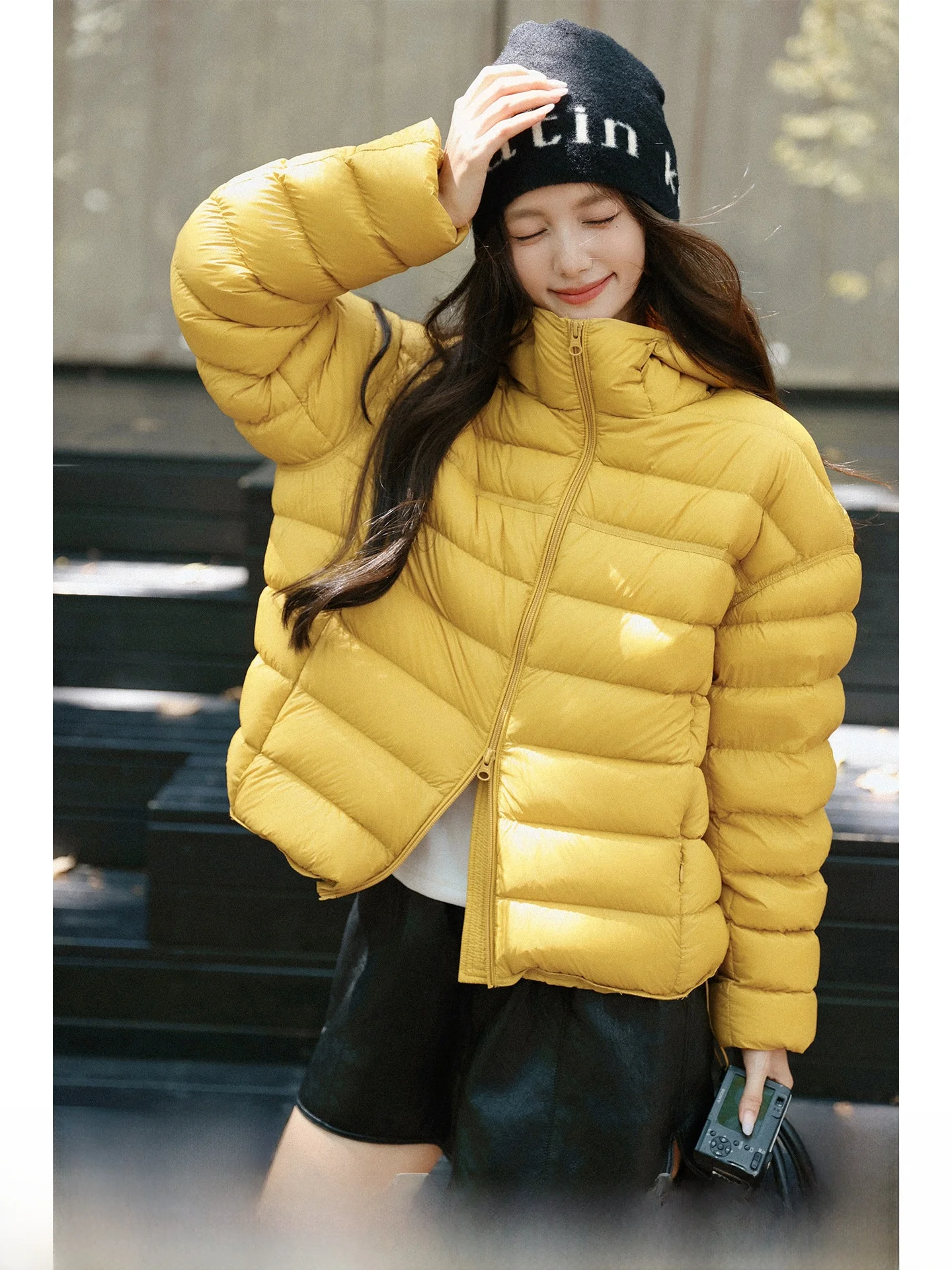 

Легкая зимняя куртка из нейлона с капюшоном, водонепроницаемая, на молнии, стандартной длины, однотонная, для активного отдыха