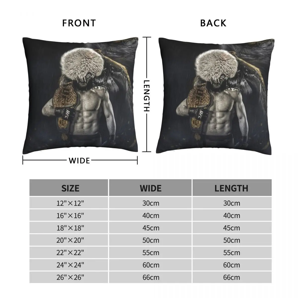 Legend Of Khabib The Eagle Square Pillowcase Polyester Linen Velvet Pattern Zip Decor Car Cushion Cover Wholesale