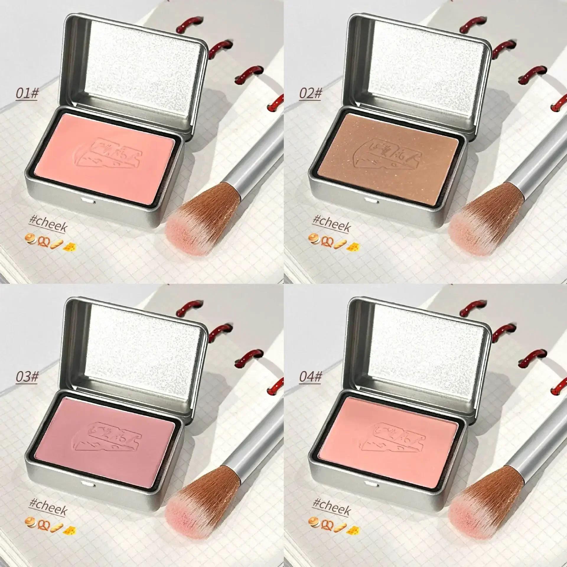 Península original caixa de ferro cor única blush rosto acabamento fosco natural bochecha matiz contorno coreia maquiagem beleza rara