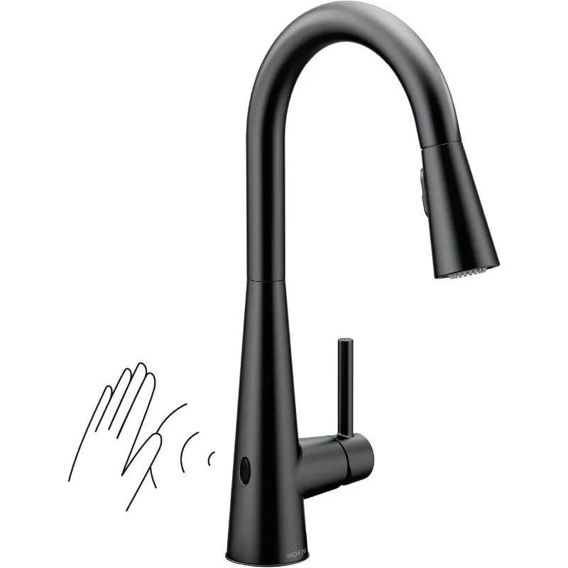 

Wave sensor touchless single handle high arc pull-down modern kitchen faucet with powerful clean function