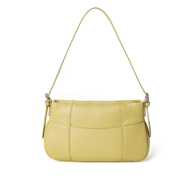 

New 100% Genuine Leather Women Small Square Shoulder Bag Summer Fashionable Small Underarm Bags Luxury Versatile Phone Tote Bags