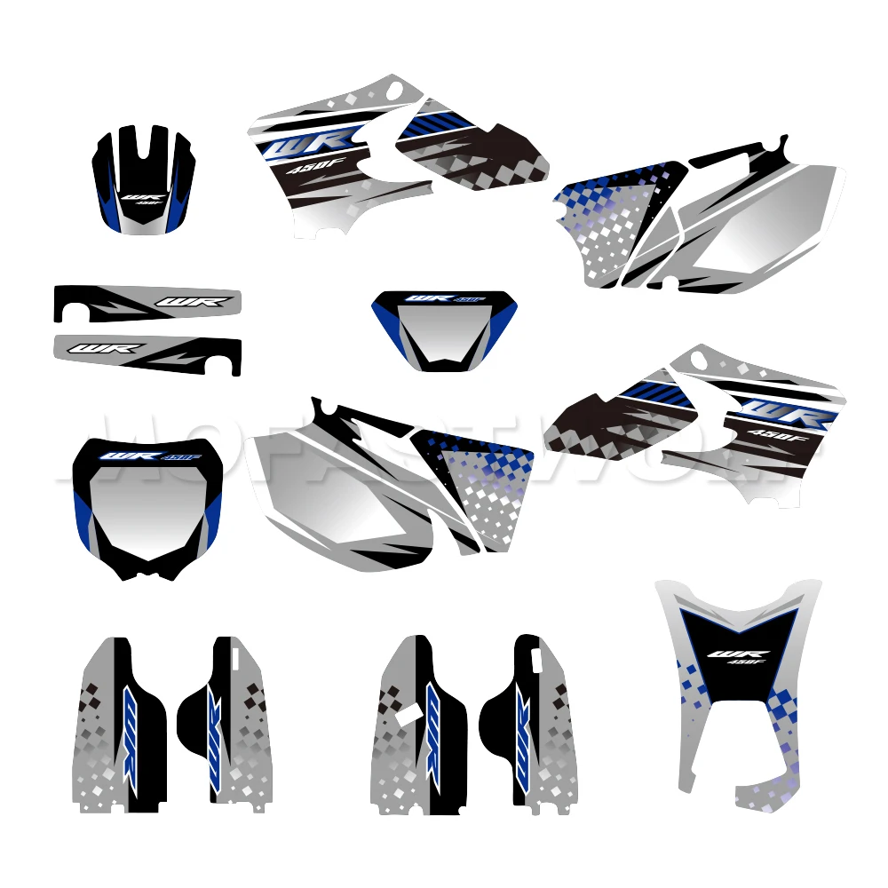 Full Graphics Decals Stickers Kit Motorcycle Background Fit for YAMAHA WR250F WR450F WR 250F WR 450F WRF 250 450 2005 2006