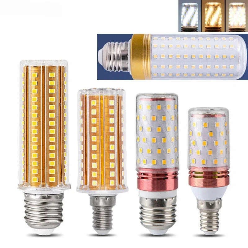 High Power LED Corn Bulb E27 E14 SMD2835 No Flicker 12W 16W 20W 24W 30W 40W 220V Chandelier Candle LED Light for Home