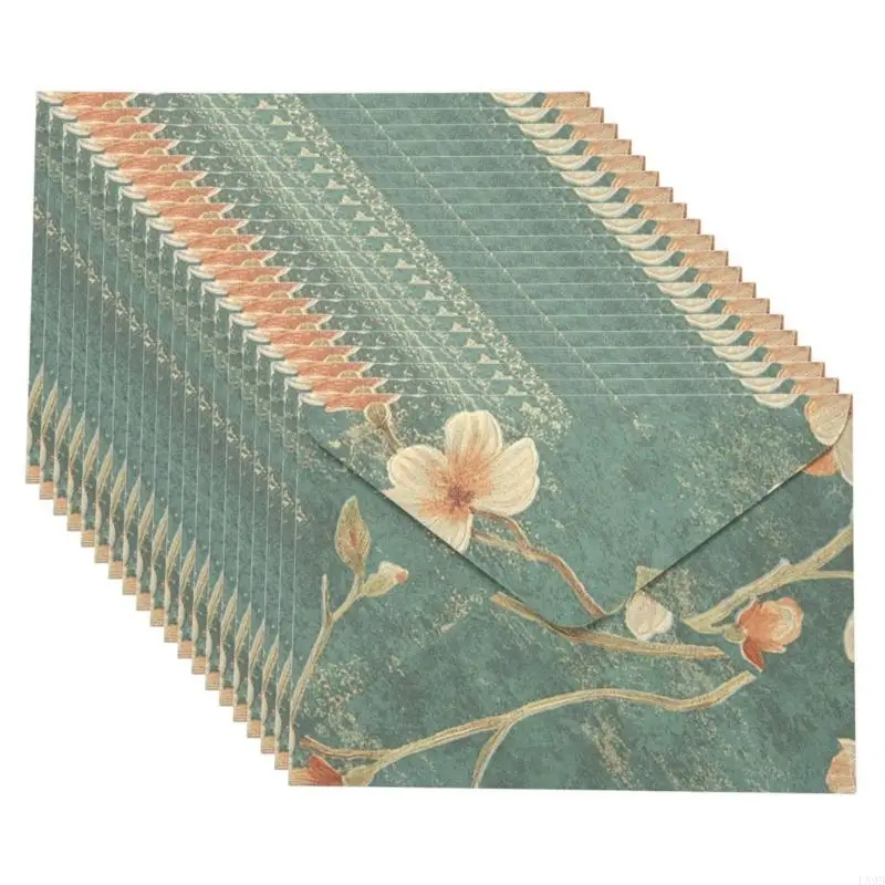  20Pcs Floral Patterned Paper Envelope For Party Invitation Greeting Card Mailing