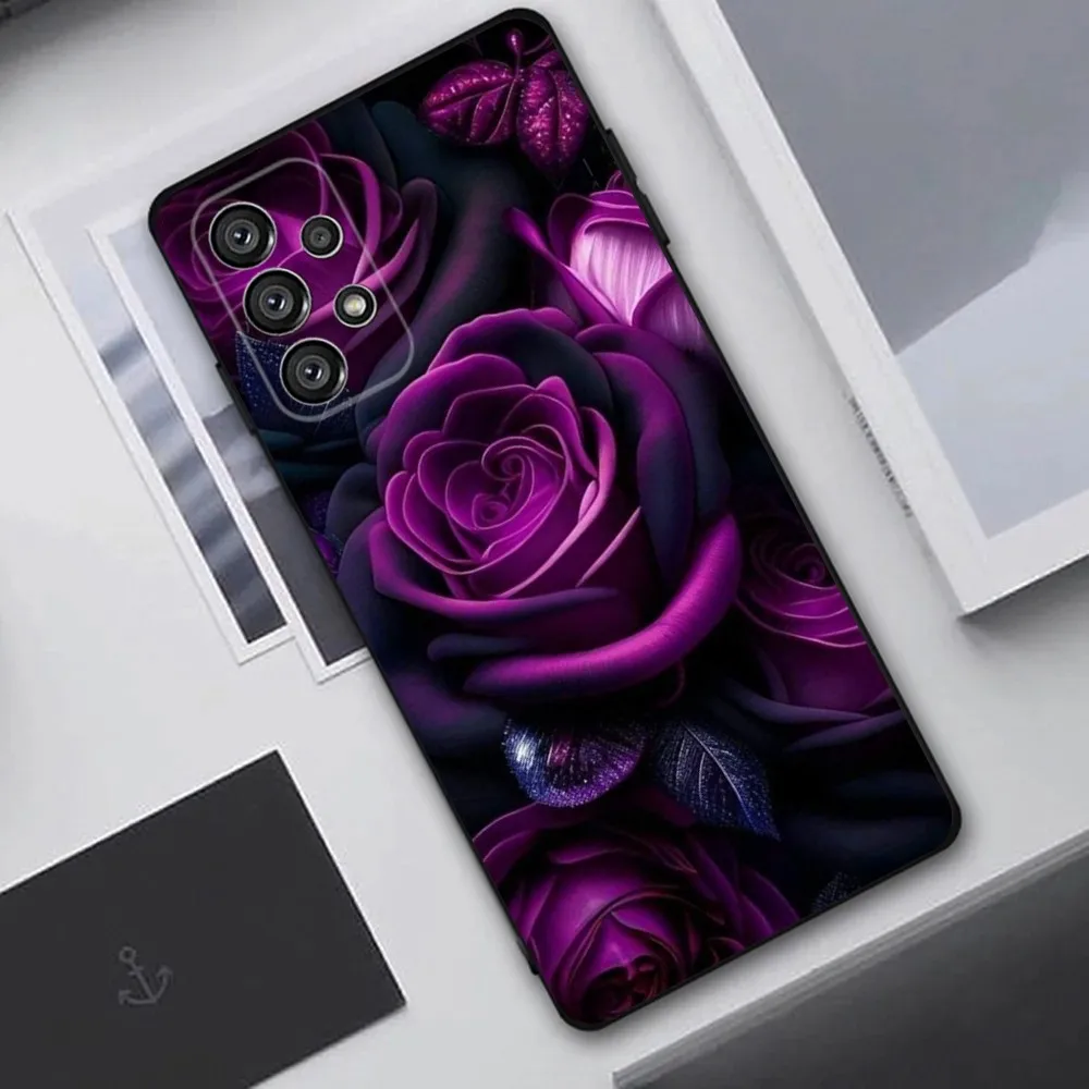 Purple Asethetic Phone Case For Samsung Galaxy A20,A21s,A22,A31,A32,A52,A53,A72,73,A80,A91 Soft Black Cover image 4