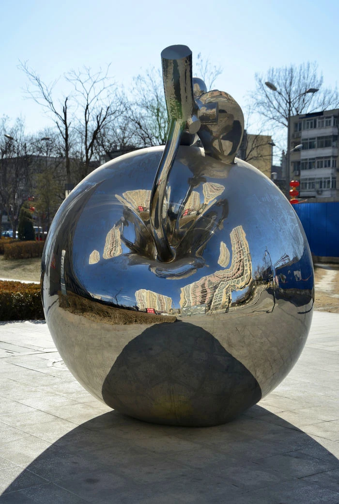 Spiegel gepolijst buiten Yin-yang standbeeld roestvrij staal Tai Chi sculptuur aangepaste moderne tuinkunst