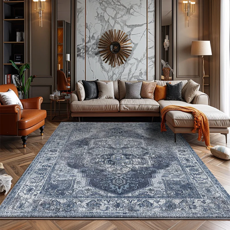 

Минималистичный ковер в американском стиле, украшение для гостиной, плюшевые мягкие коврики в стиле ретро для спальни, нескользящий пушистый большой коврик для офиса