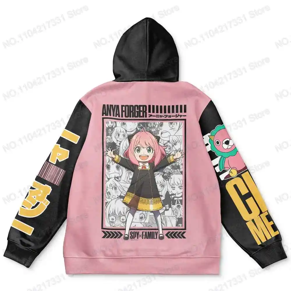 Tracksuit Spy x Family Hip Hop Fashion Streetwear Y2K Harajuku Pop Anime Print Hoodie Men's Punk Casual Colorful Sweatshirt