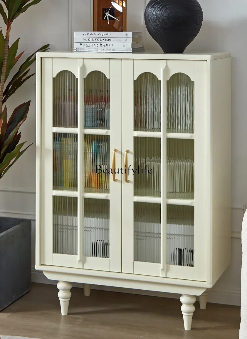 

FG44American retro solid wood side cabinet cream wind storage porch tea cabinet