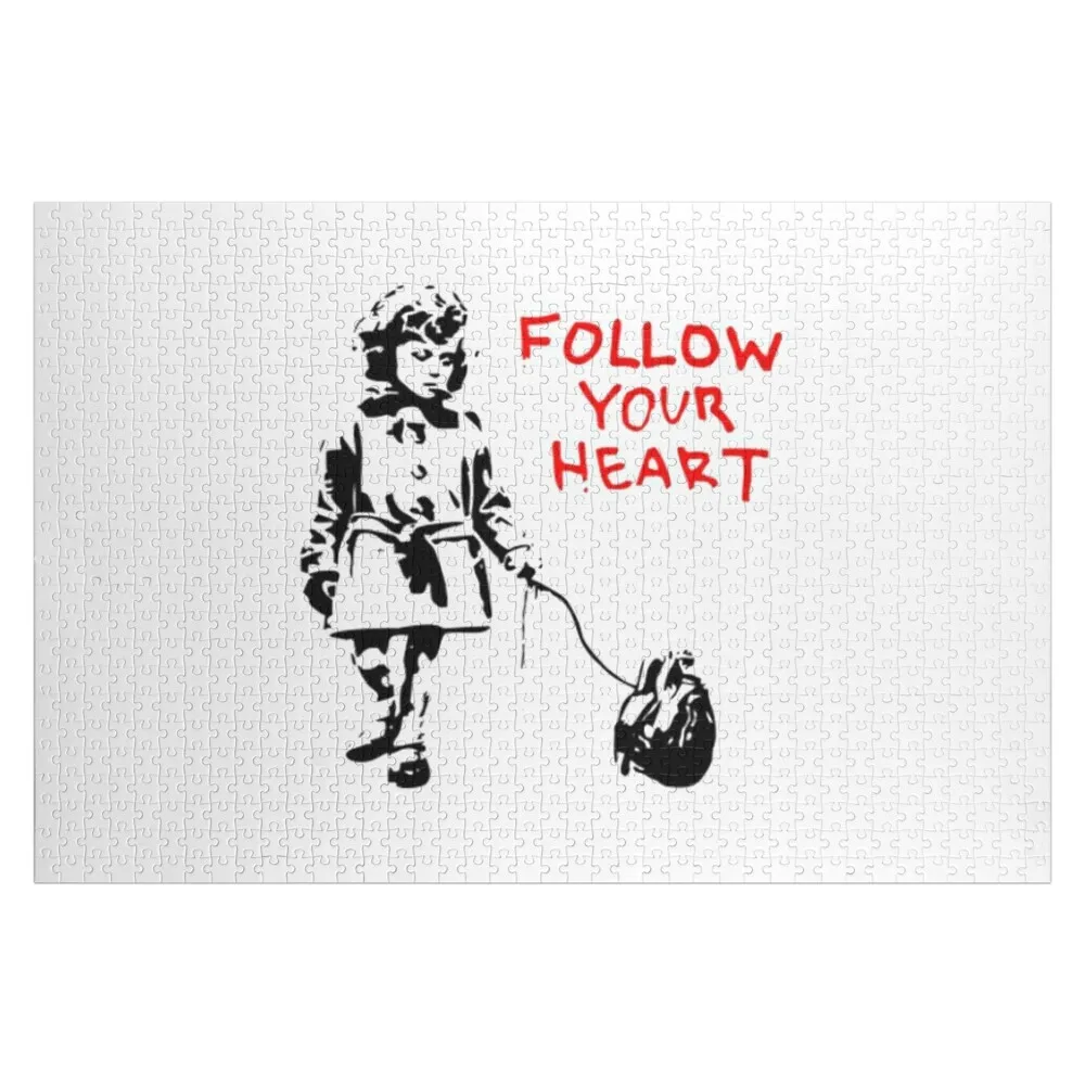 

Banksy Follow Your Heart Jigsaw Puzzle Personalized Toy Wood Name Puzzle
