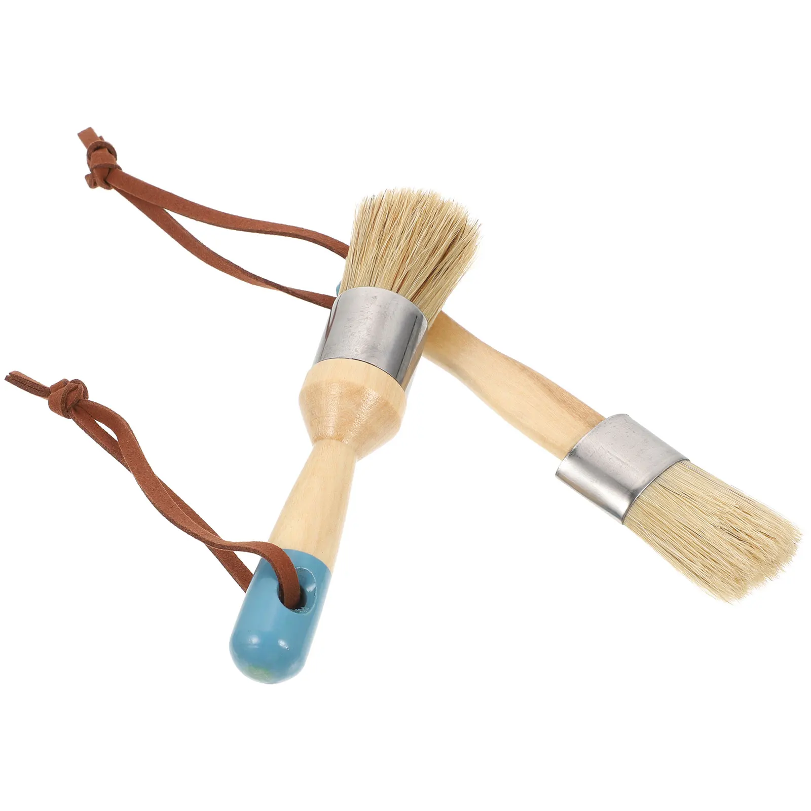 

2 Pcs Round Head Painting Brush Soft Bristle Good Absorption Multi Function Art Brush Stencil Brushes Acrylic Paint Practical