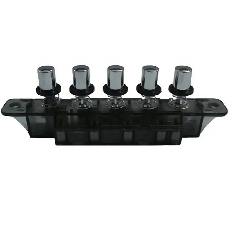 Multifunctional 5-Button Piano Switch For Range Hood – AC 250V 4A, Silver Keycaps With Reset & Latch Functions