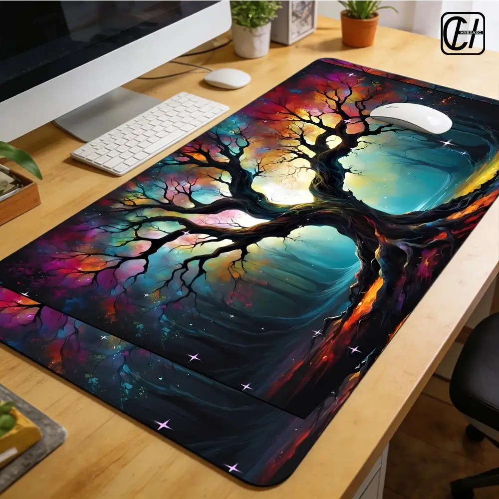 Gothic Wonders Desk Mat, 900X400 Cat City Mouse Pad, Big Gaming mouse pad xxl, Cute Track Pad, Aesthetic Desk Pad HYBXXC Deskmat