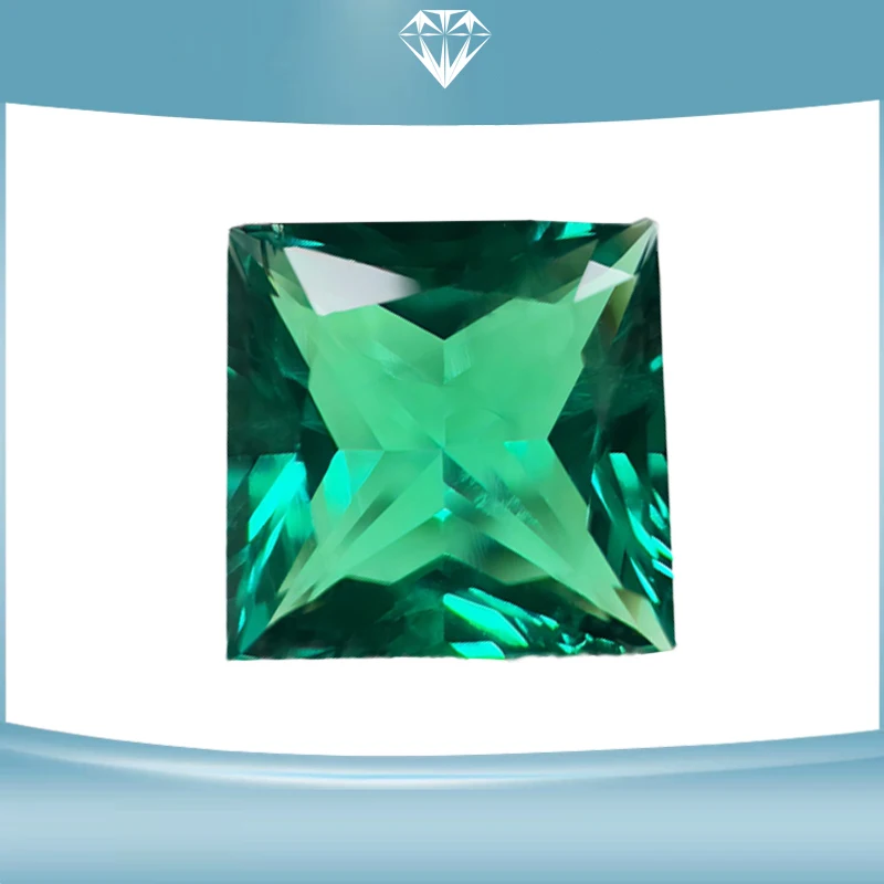 

Top Lab Grown Princess Cut Colombia Emerald Hydrothermal Gemstone for Diy Charms Jewelry Making Selectable AGL Certificate