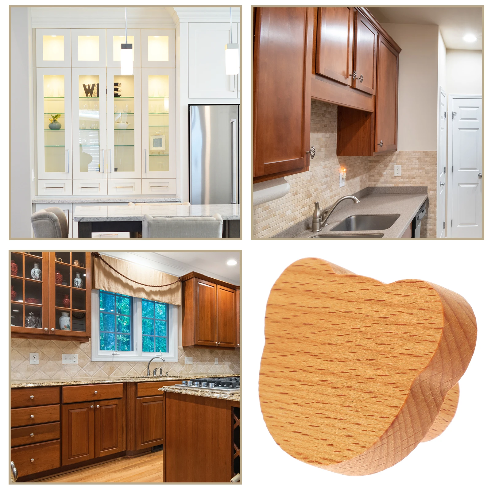 

6 Pcs Bear Holding Hands Dresser Knob Cute Pull Handle Knobs Animal Cabinet Drawer Wood