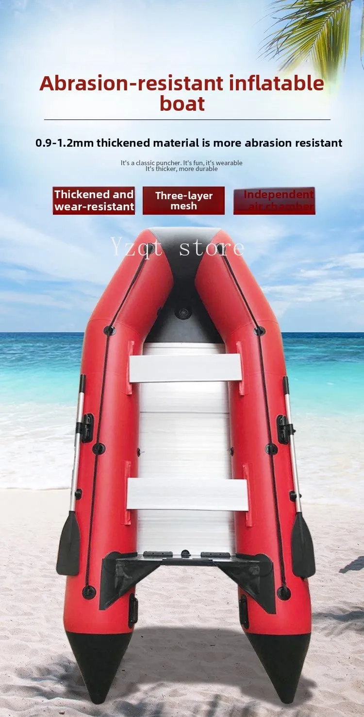 Thickened assault boat rubber  fishing  flood control kayak inflatable boat hard bottom folding professional luya