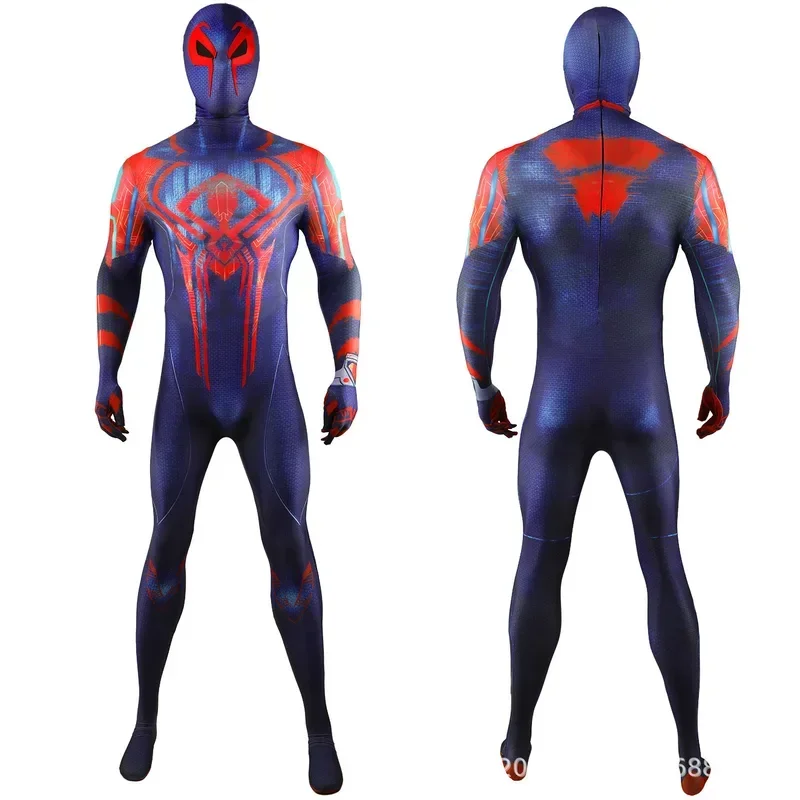 Across the verse Halloween new Spiderman superhero cosplay costume boys blue red bodysuit Zentai full body suit adult kids