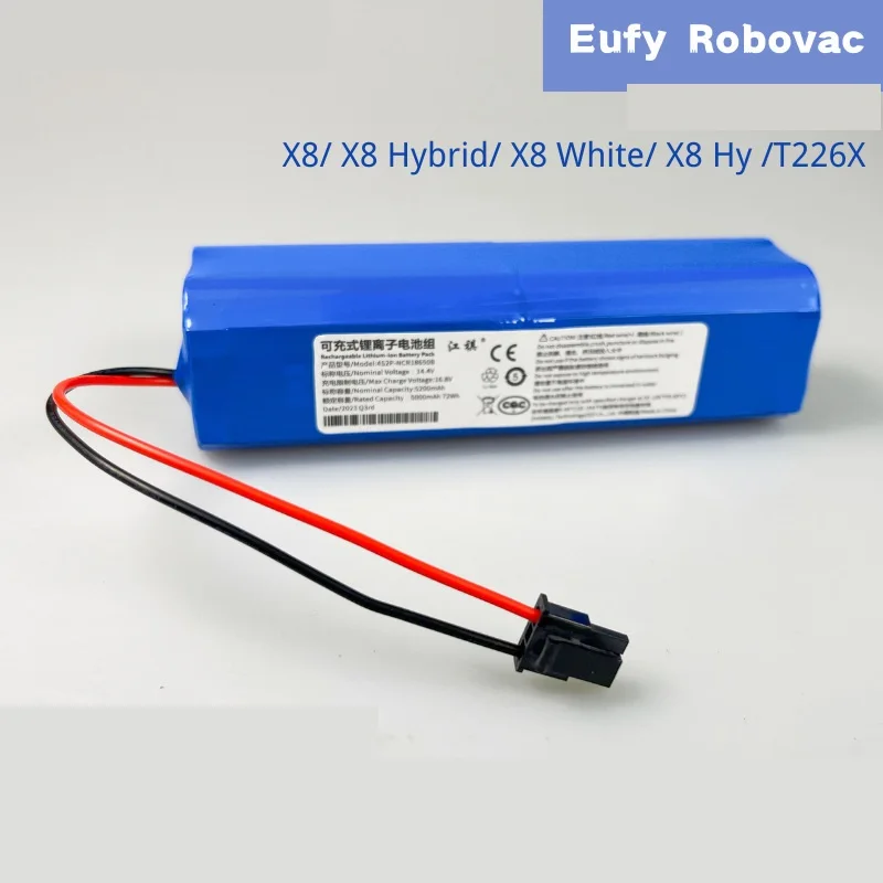 14.8V 5200mAh Replacement Battery For Eufy RoboVac X8 Series Hybrid Robot Vacuum Cleaner Accessories Parts