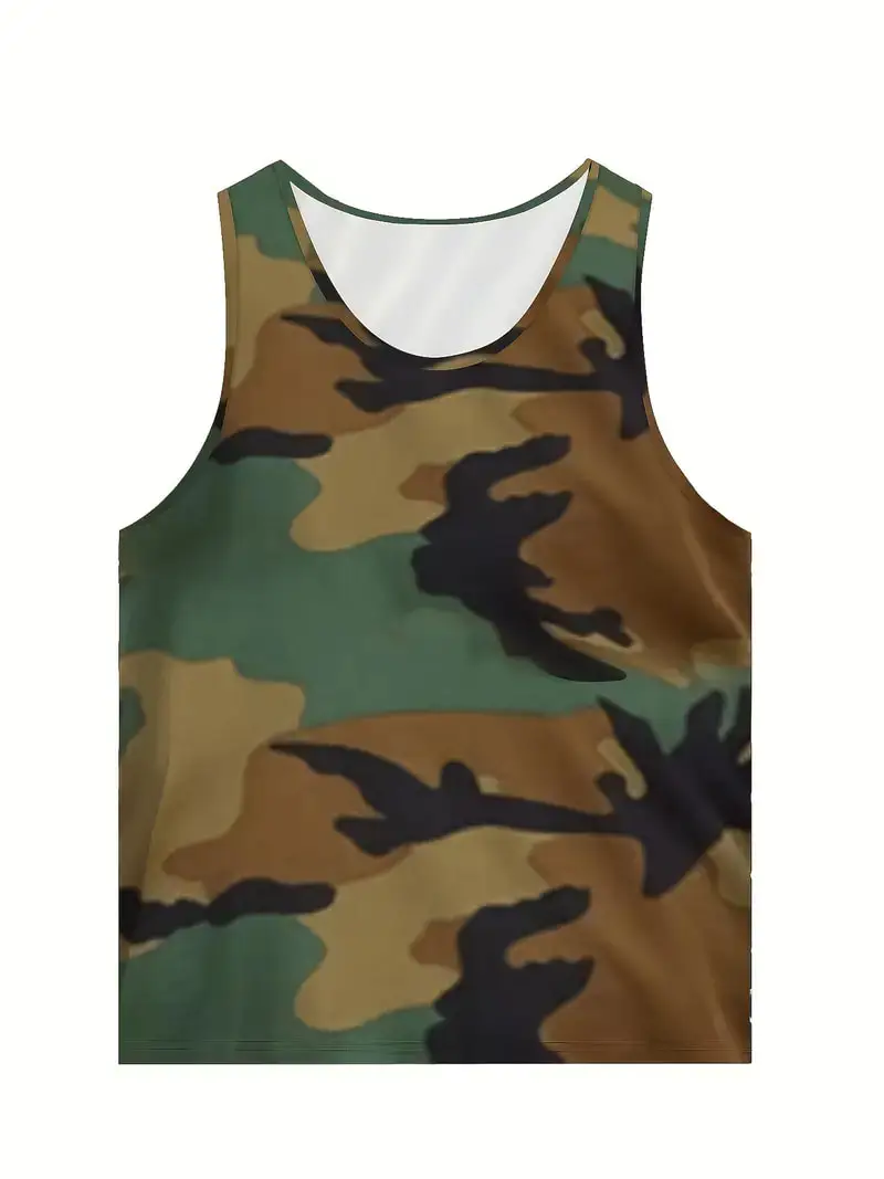 Summer New Camouflage Print 3D Tank Tops For Men Casual Hip Hop Streetwear Gym Fitness Vest Summer Outdoor Sport Sleeveless Top