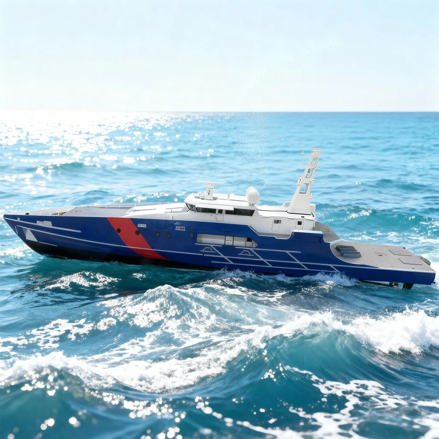 1/64 RC قارب 91 سنتيمتر المزدوج فرش السيارات السواحل الحرس التحكم عن بعد السفن الراتنج ثلاثية الأبعاد الطباعة صب RC Schiffe أطقم منمذجة لعبة السفينة