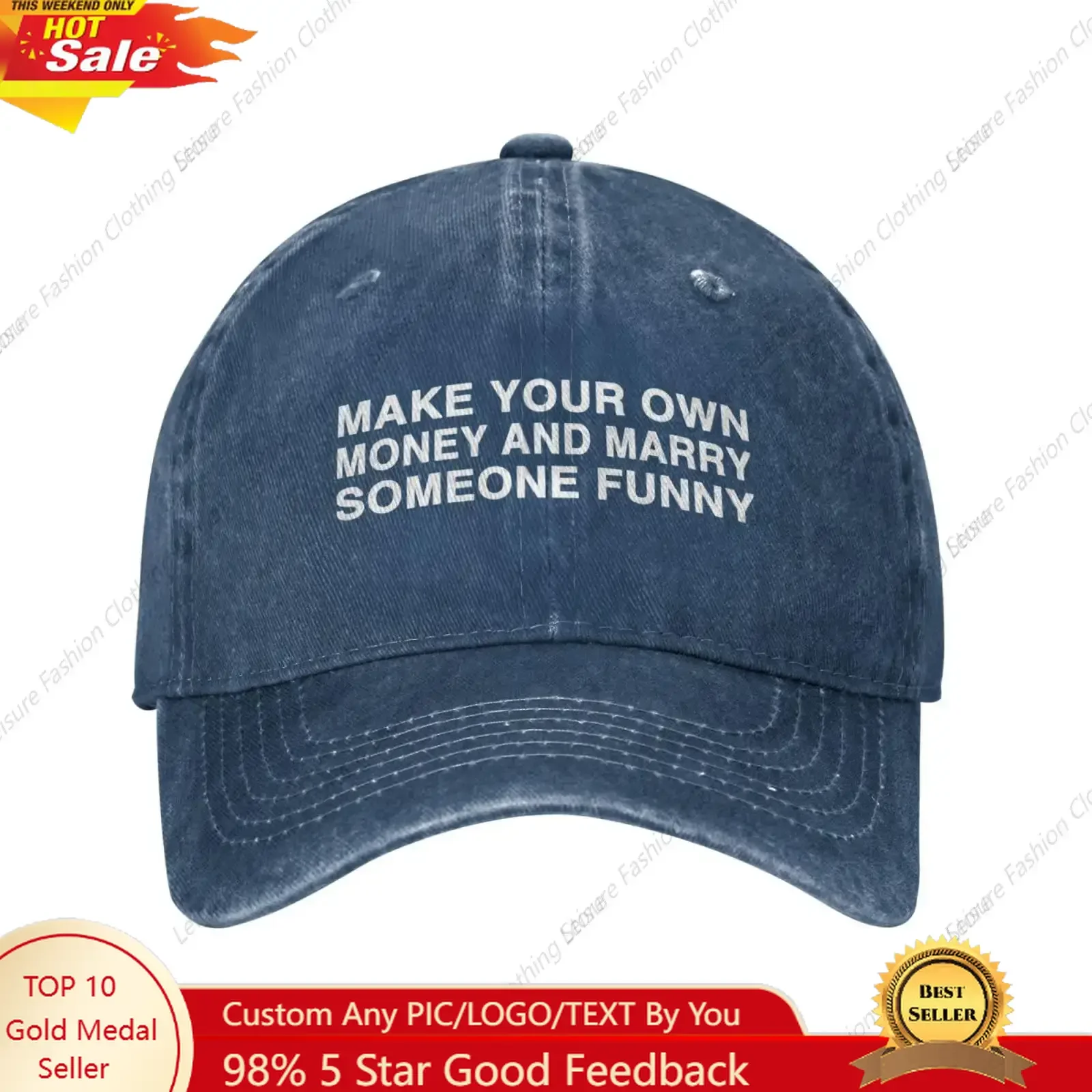 

Make Your Own Money and Marry Someone Funny Cowboy Basketball Caps Men Women Adjustable Retro Hat Summer Caps