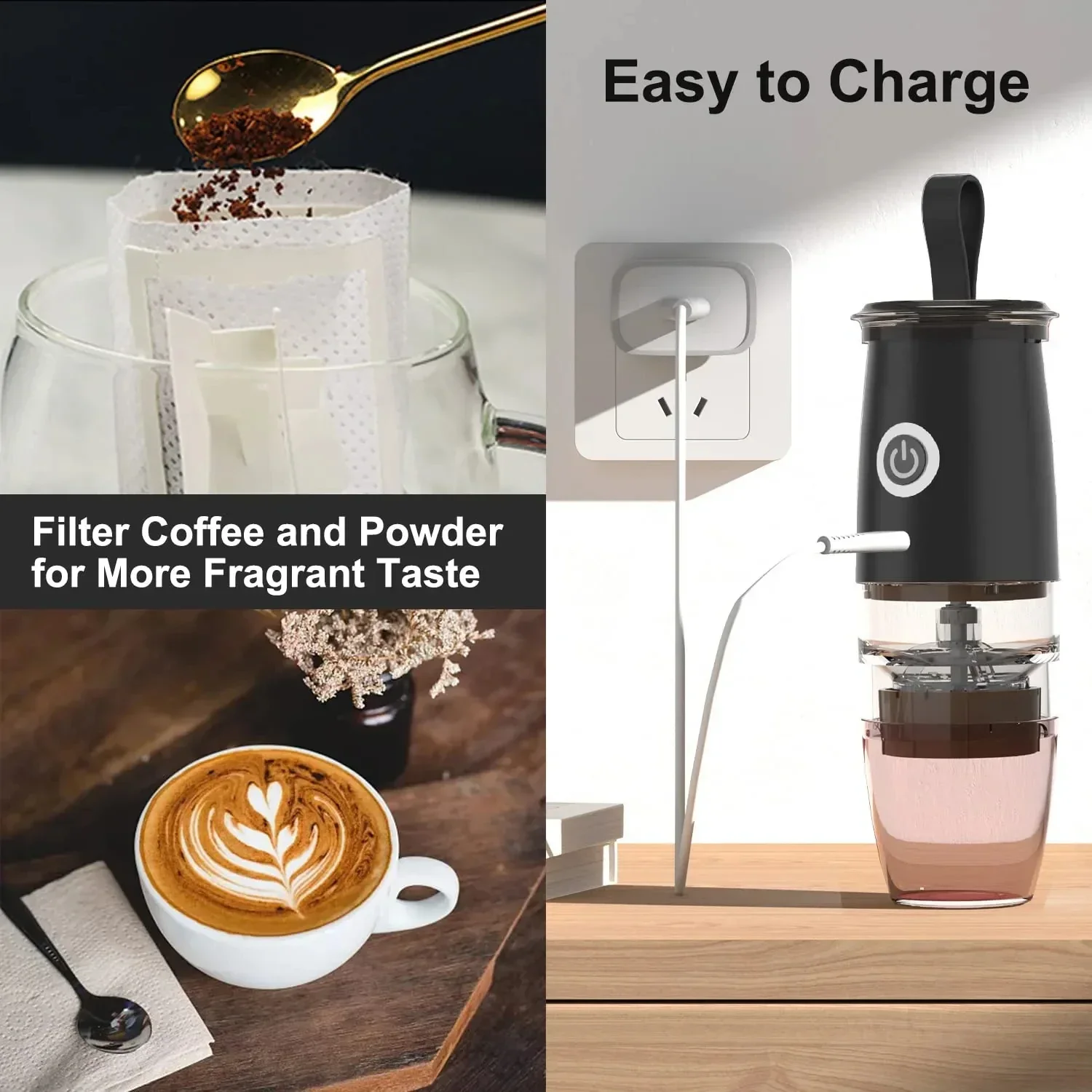 Xiaomi Portable Electric Manual 2-in-1 Coffee Grinder Professional Ceramic Grinding Core rechargeable 5 gears Adjustable coffee