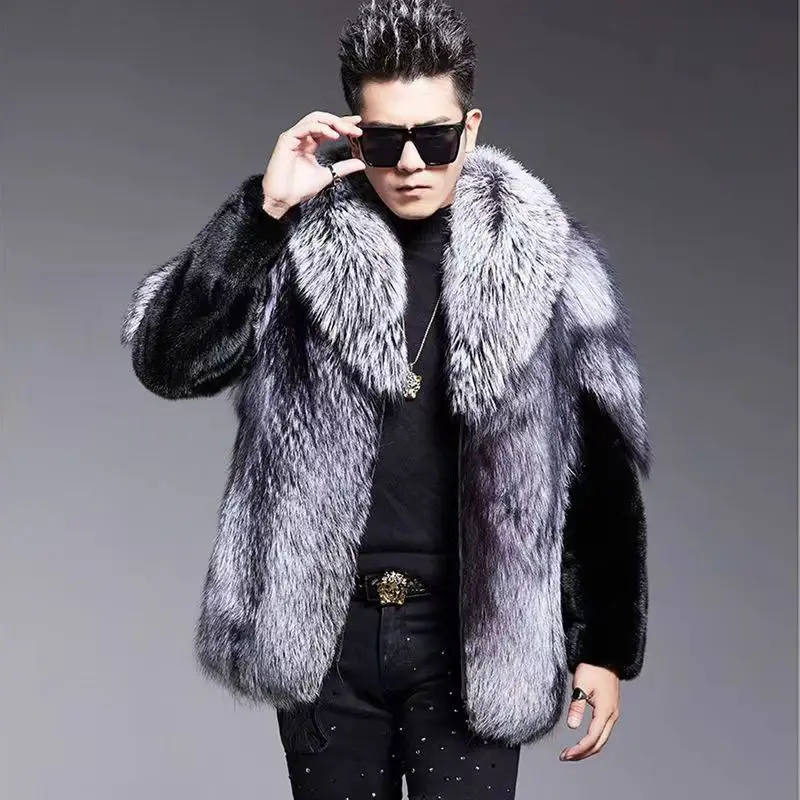 Luxury Brand Warm Fur Coat Men Short Jacket Faux Fur Jacket Casual Loose Zipper Thick Men's Clothing High Quality