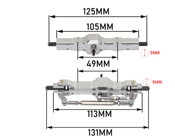 Metal Front / Rear Bridge Axle Gear Box for WPL C14 C24 B14 B24 B16 B36 1/16 RC Car Truck Rock Crawler Trucks RC Car Parts