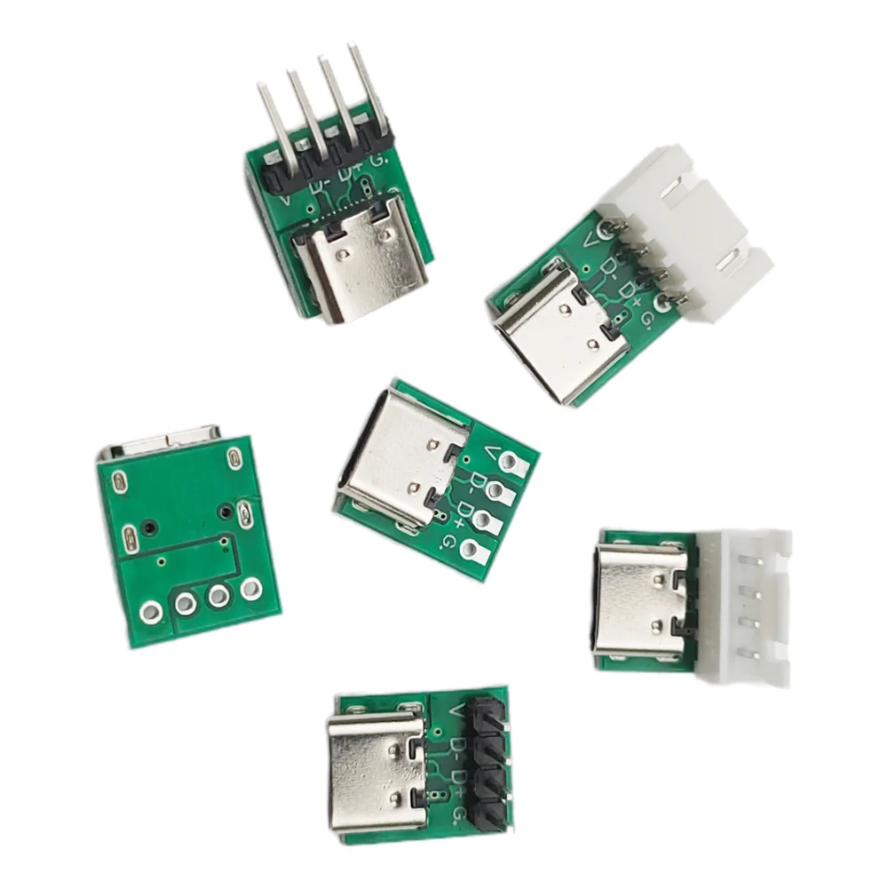 

5PCS USB 3.1 TYPE-C Port Female Socket to In-Line DIP-4P Adapter Test Board to Pin Header XH2.54