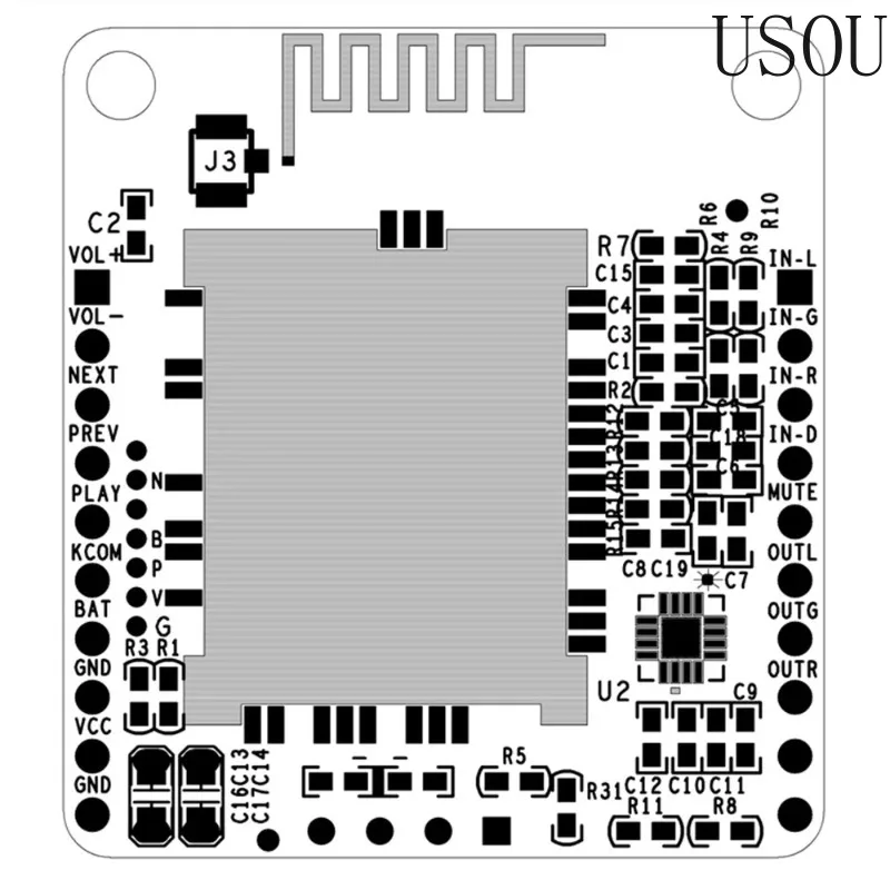 QCC3031 Bluetooth 5.1 Receiving Module Support APP Name Change Match Password EQ Board APTXHD with AUX Audio Input