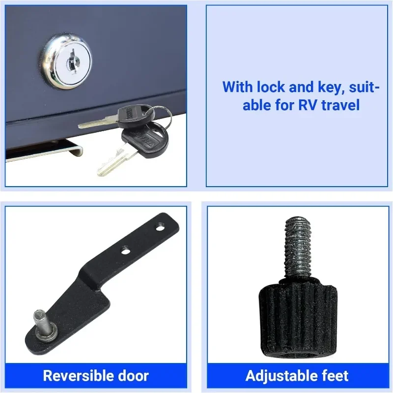 Compact Refrigerator, Small Absorption Refrigerators Cooler,Portable Fridges Bedroom, RV,Truck,Office, Dorm Lock Reversible Door