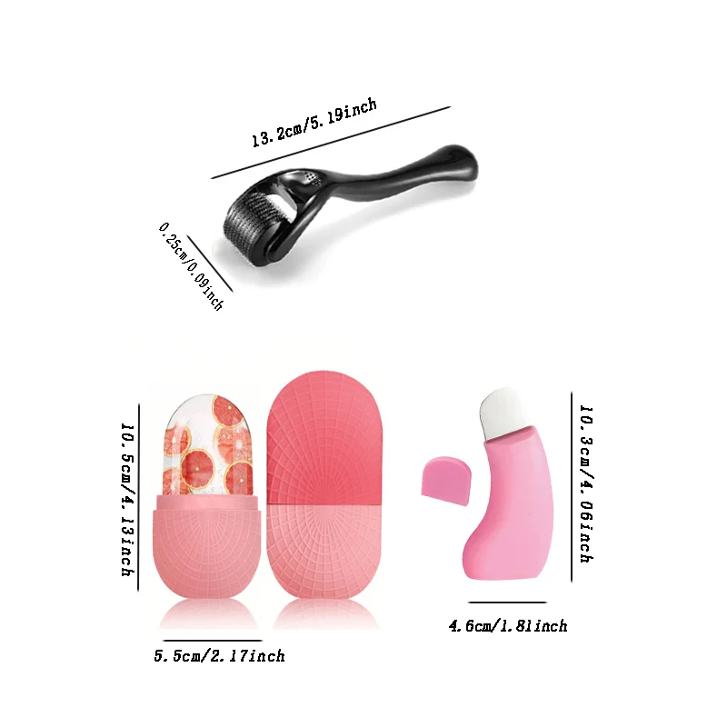 Facial Skin Care Tray Ice Tray Deep Cleansing Blackhead Remover Shovel Skin Beard 0.25mm Needle Micro Facial Roller Tool Set