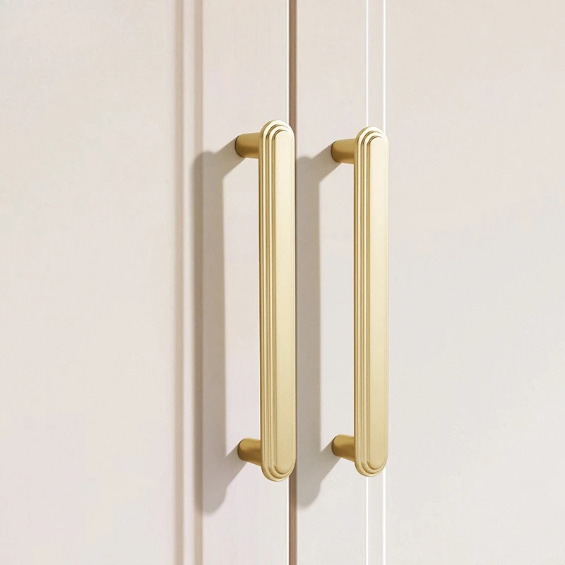 High End Golden Wardrobe Door Handle Modern Drawer Knob Simple Cabinet Handle Fashionable Zinc Alloy Solid Circular Handle