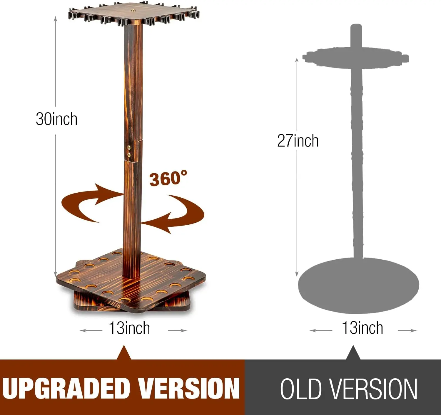 حامل قضيب صيد دوار بدرجة ، للمرآب ، يدعم الأرضية حتى 16 قضيب