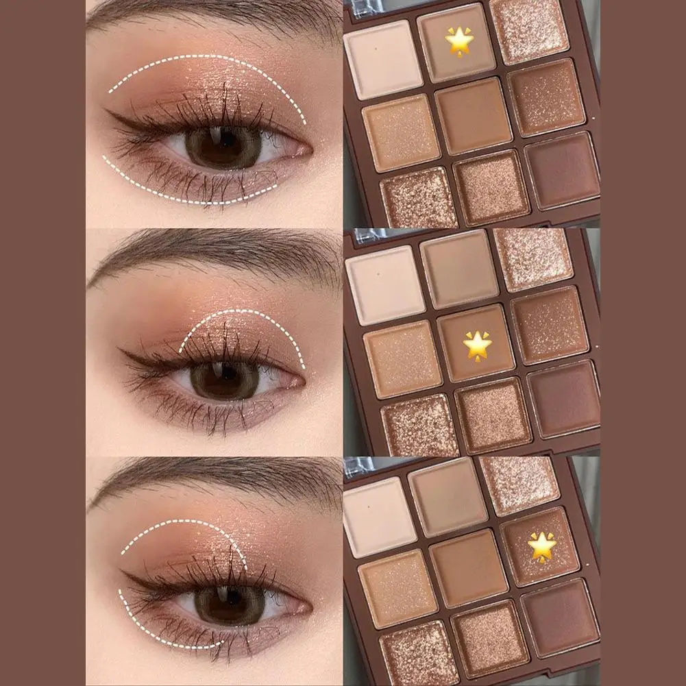 Chocolade Negen Kleuren Oogschaduw Rokerige Oogschaduw Geschikt Voor Dagelijkse Make-Up Kleuring Verheldering En Focus Oogschaduw T2m1