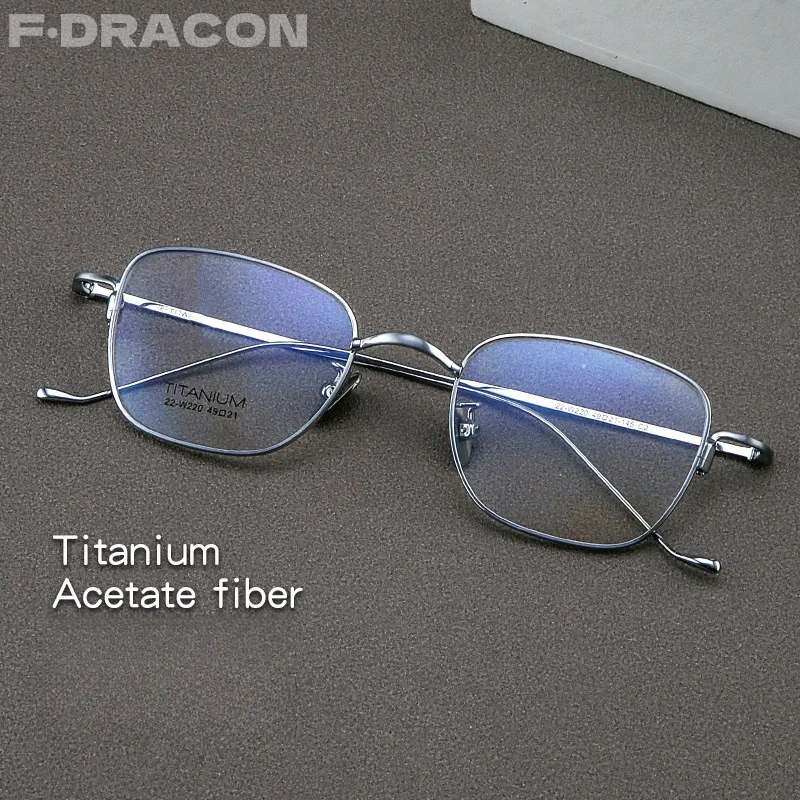 

New Pure Titanium Glasses Frame Ultra-light Stylish Men's Glasses Frame Retro Optical Prescription Eyeglasses Frame Women's W220