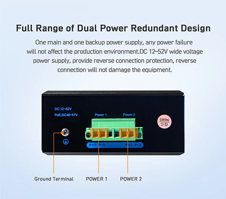 

Переключатели серии USR-ISG008 8 электрических портов Гигабитный промышленный коммутатор с 8 адаптивными портами RJ45 Base-T(10/100/1000