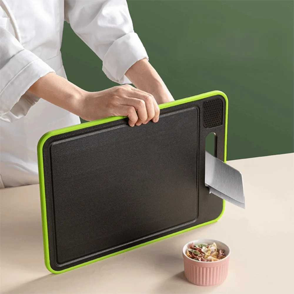 4 in 1 Defrosting Cutting Board Rectangular with Grater Sharpener Chopping Board Double Sided Quick Defrosting Tray Frozen Meat