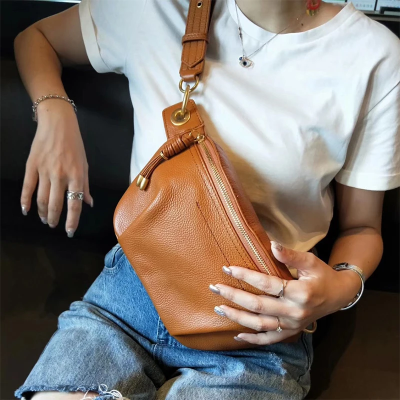 BRIGGS Multi-functiona Women Shoulder Bag Embossed Ladies Messenge Chest Bags Female Fashion Genuine Leather Women's Bag