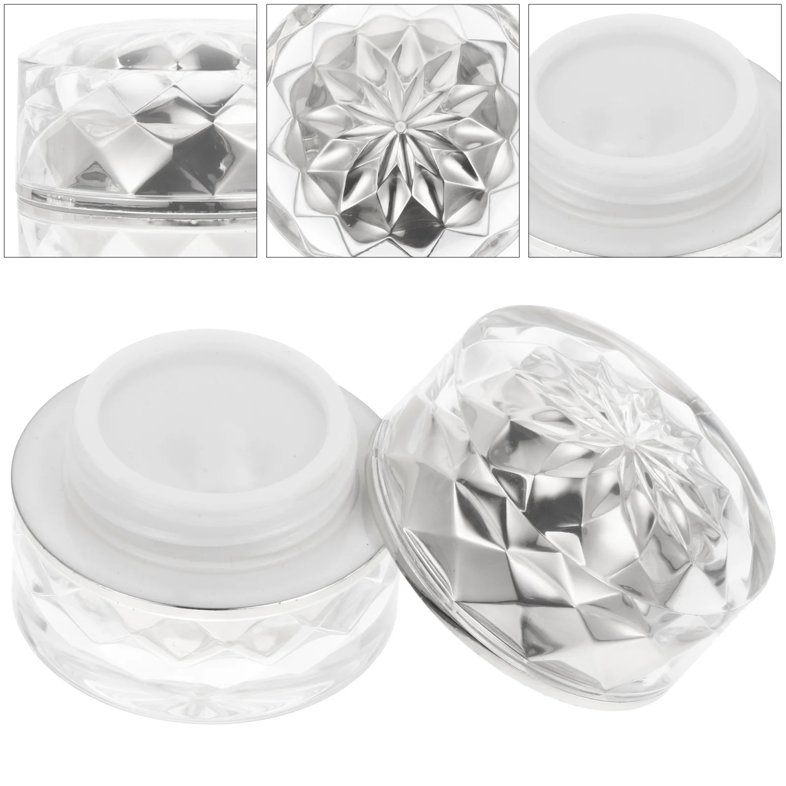 

6Pcs Acrylic Mini Containers Refillable Small Jars for Travel Cream Samples Lip Balm Storage Durable Leakproof