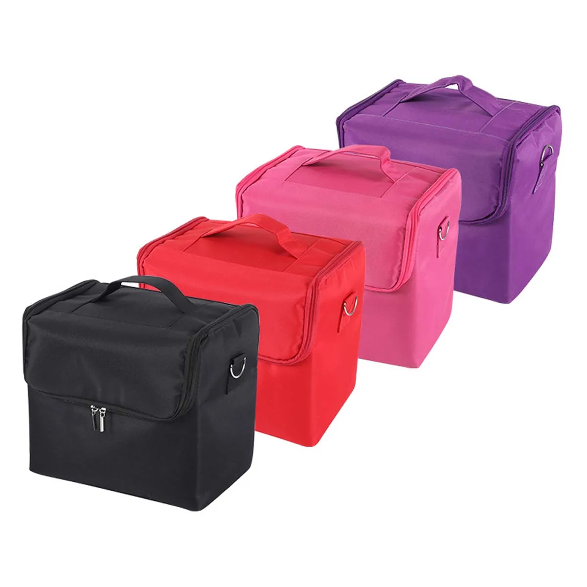 Professional portable makeup bag Beauty nail art toolbox Large capacity travel storage bag Simple hand-held makeup case