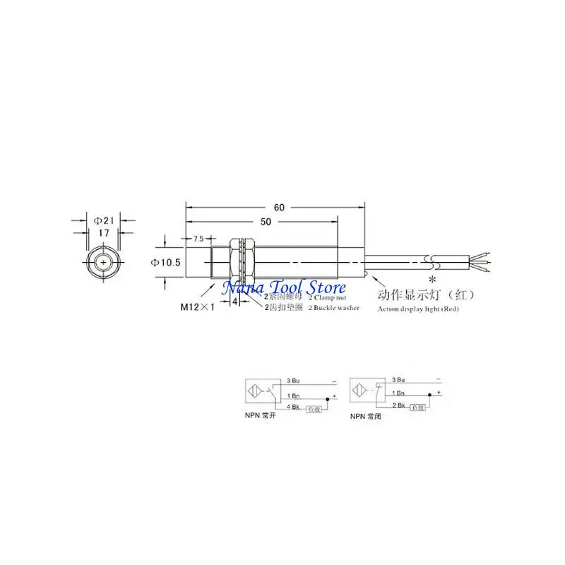 31GJ 4mm for DC 10-30V NPN NO LJ12A3-4-Z/BX-10-30V Inductive Proximity Swi