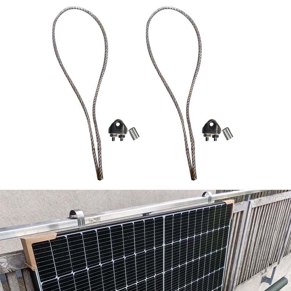 Solar Hook Balcony Steel Wire Rope For Solar Panel Balcony Power Plant Fastening 60cm Length Solar Panel Hook Bracket Ropes