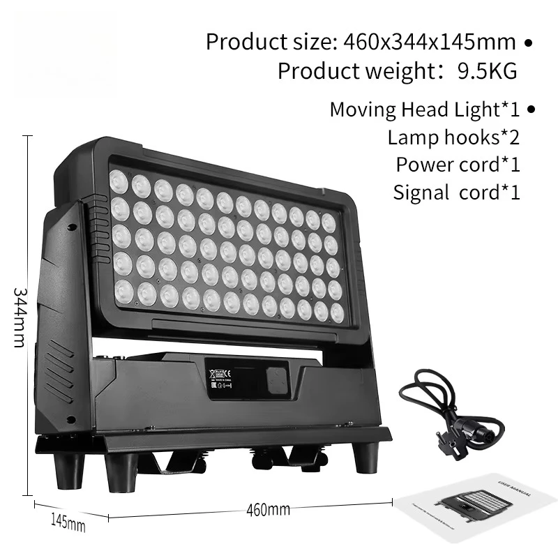 LED Flood Light for Outdoor Architecture Wall Landscape Lighting RGBW 4in1 City Color Stage Effect IP65 Waterproof 60x10W for